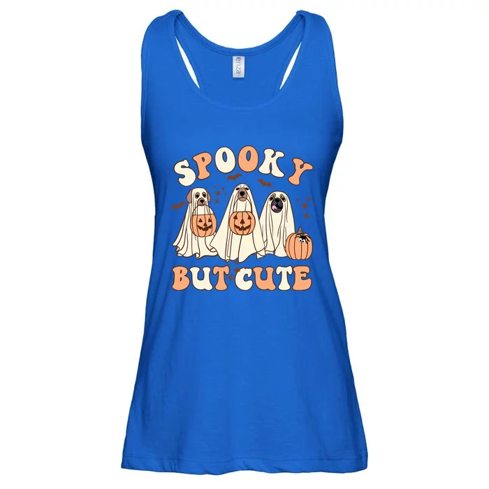 Spooky But Cute Ghost Dog Halloween Pumpkin Trick Or Treat Gift Ladies Essential Flowy Tank