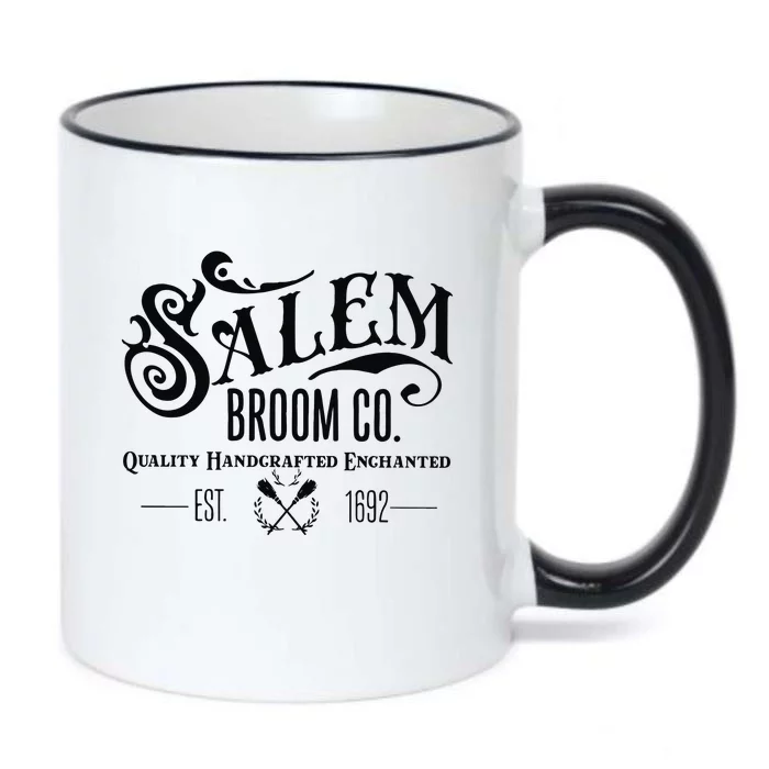 Salem Broom Co Quality Handcrafted Enchanted Est 1692 Black Color Changing Mug