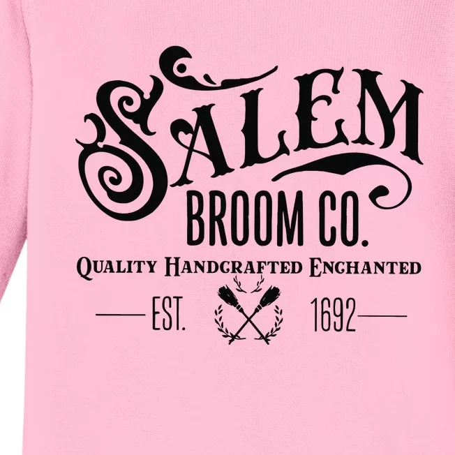 Salem Broom Co Quality Handcrafted Enchanted Est 1692 Baby Long Sleeve Bodysuit