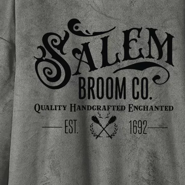 Salem Broom Co Quality Handcrafted Enchanted Est 1692 Hooded Wearable Blanket