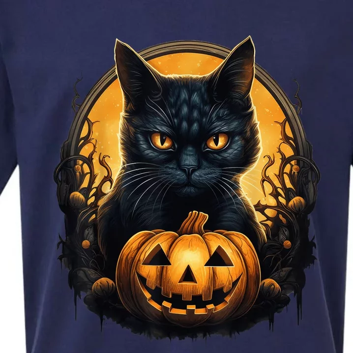 Scary Black Cat Pumpkin Creepy Halloween Costume Boy Kid Sueded Cloud Jersey T-Shirt