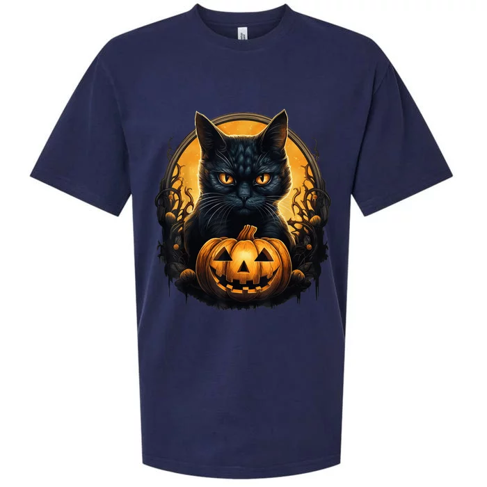 Scary Black Cat Pumpkin Creepy Halloween Costume Boy Kid Sueded Cloud Jersey T-Shirt