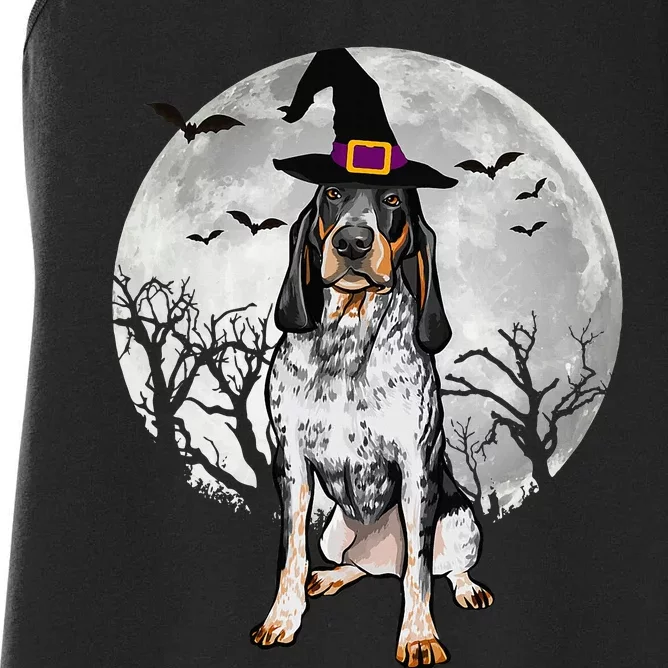 Spooky Blue Coonhound Witch Hat Halloween Costume Women's Racerback Tank