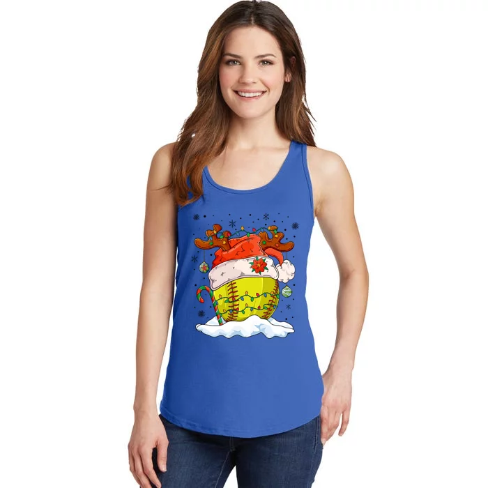 Softball Ball Christmas Softball Player Xmas Party Gift Ladies Essential Tank