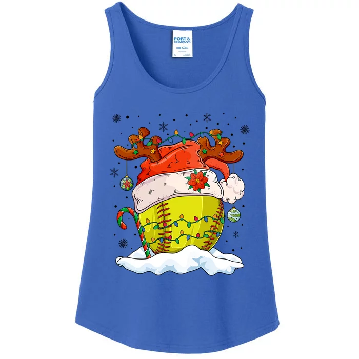 Softball Ball Christmas Softball Player Xmas Party Gift Ladies Essential Tank