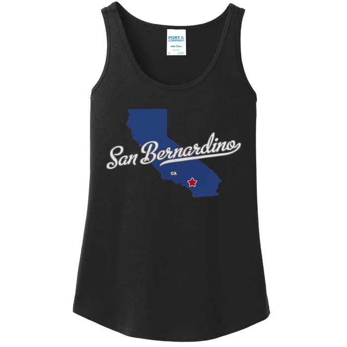 San Bernardino California CA Map Ladies Essential Tank