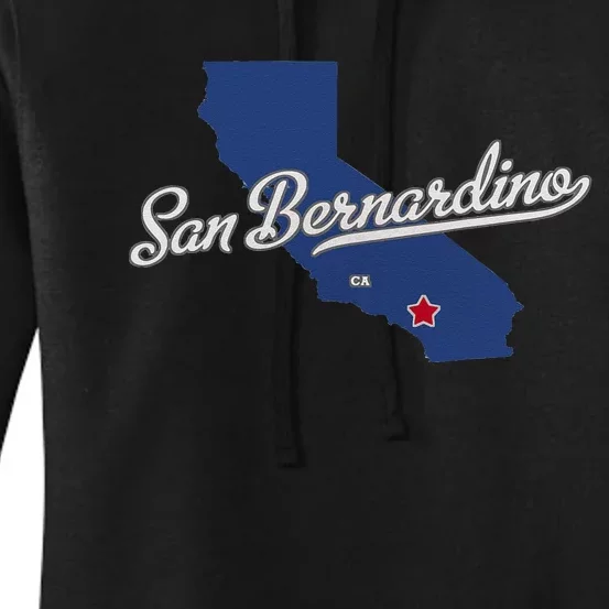 San Bernardino California CA Map Women's Pullover Hoodie