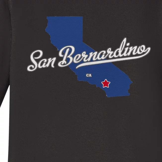 San Bernardino California CA Map Baby Long Sleeve Bodysuit