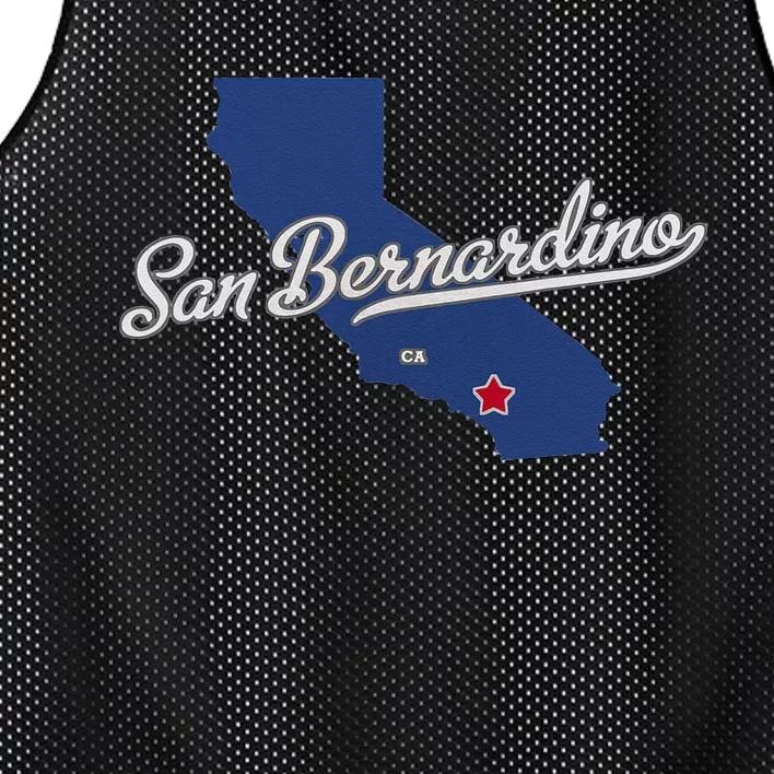 San Bernardino California CA Map Mesh Reversible Basketball Jersey Tank