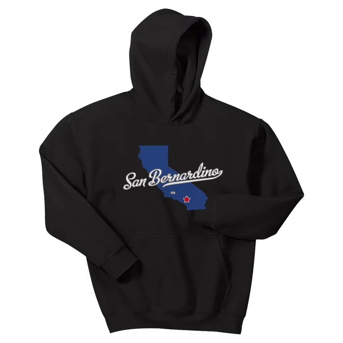 San Bernardino California CA Map Kids Hoodie