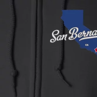 San Bernardino California CA Map Full Zip Hoodie