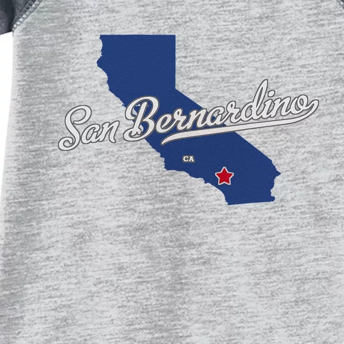 San Bernardino California CA Map Infant Baby Jersey Bodysuit