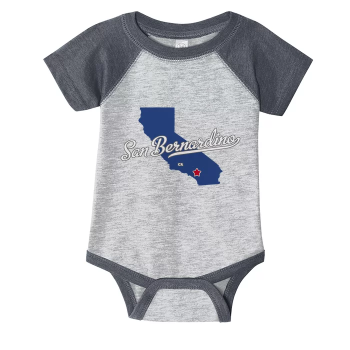 San Bernardino California CA Map Infant Baby Jersey Bodysuit