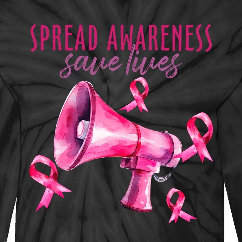 Support Breast Cancer Awareness Tie-Dye Long Sleeve Shirt