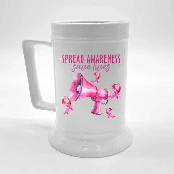 Support Breast Cancer Awareness Front & Back Beer Stein