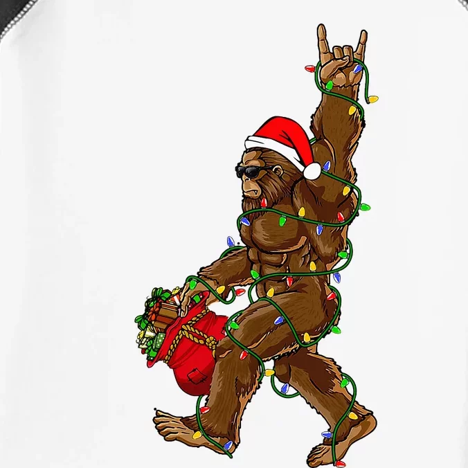 Santa Bigfoot Christmas Lights Rock Funny Sasquatch Believe Infant Baby Jersey Bodysuit