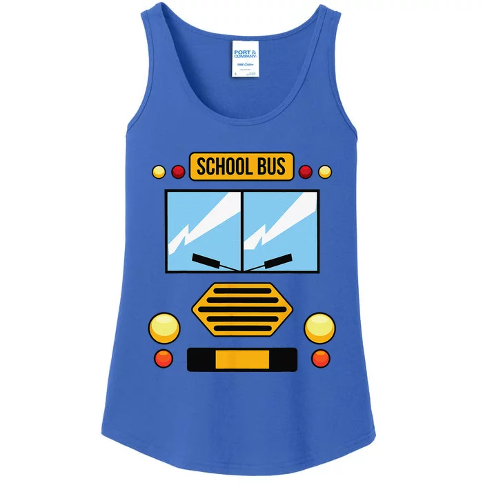 School Bus Costume Cool Easy Vehicle Halloween Gift Ladies Essential Tank