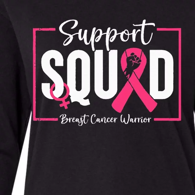 Survivor Breast Cancer Awareness Pink Ribbon Support Squad Womens Cotton Relaxed Long Sleeve T-Shirt