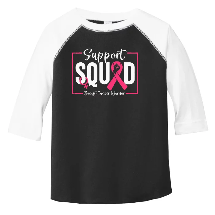 Survivor Breast Cancer Awareness Pink Ribbon Support Squad Toddler Fine Jersey T-Shirt