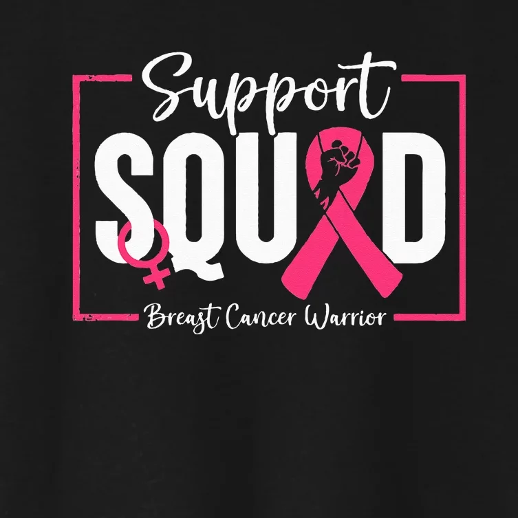 Survivor Breast Cancer Awareness Pink Ribbon Support Squad Women's Crop Top Tee