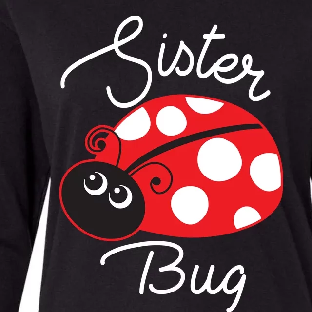 Sister Bug Cute Ladybug Womens Cotton Relaxed Long Sleeve T-Shirt