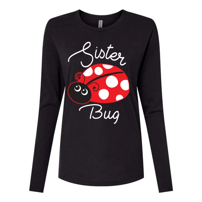 Sister Bug Cute Ladybug Womens Cotton Relaxed Long Sleeve T-Shirt