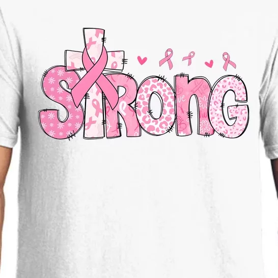 Strong Breast Cancer Awareness Month Pajama Set