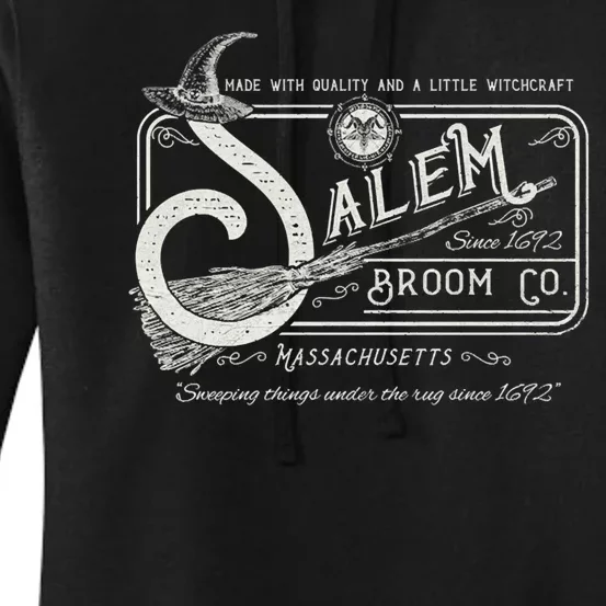 Salem Broom Company Est 1692 Halloween Classic Funny Witch Women's Pullover Hoodie