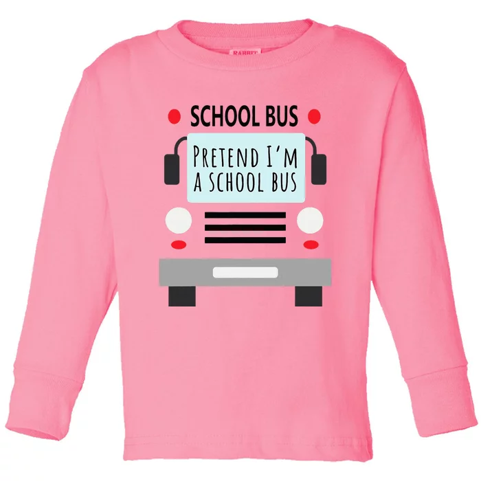 School Bus Costume Funny Halloween Toddler Long Sleeve Shirt