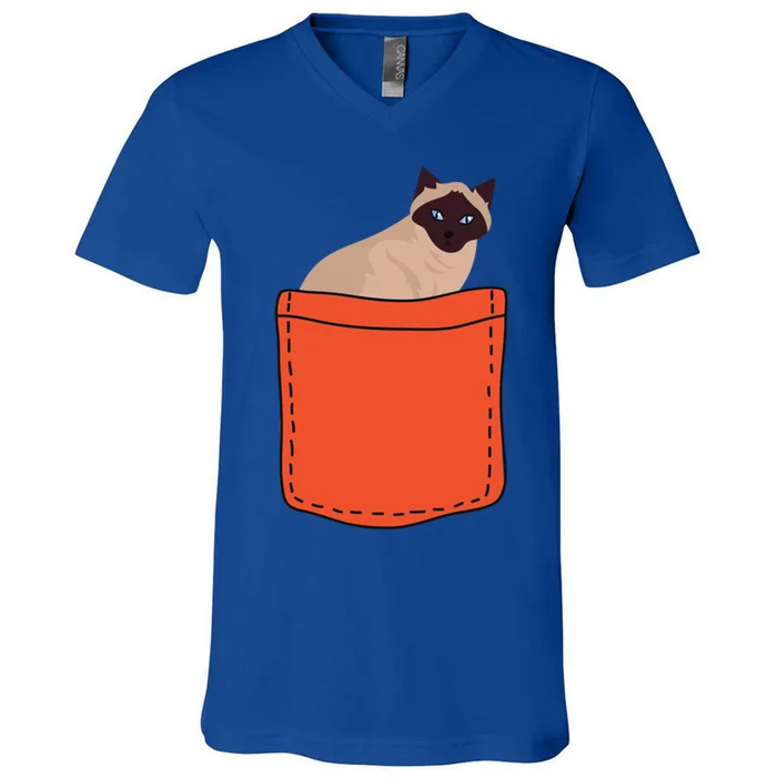 Siamese Bag Cat Loving Siamese Cat Gift V-Neck T-Shirt