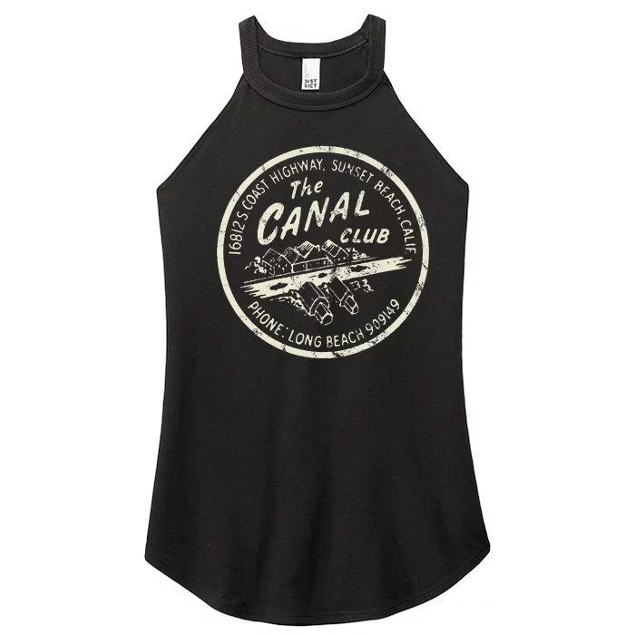 Sunset Beach California Vintage Restaurant Bar Advertising Women’s Perfect Tri Rocker Tank