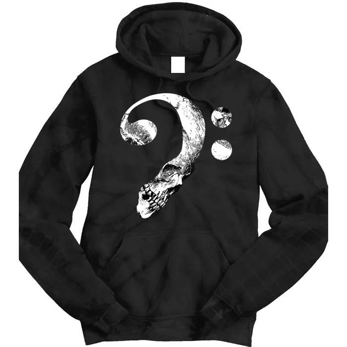 Skull Bass Clef Bass Player Musican Music Lover Guitar Tie Dye Hoodie