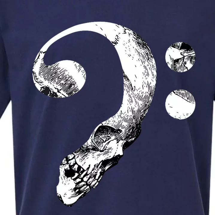 Skull Bass Clef Bass Player Musican Music Lover Guitar Sueded Cloud Jersey T-Shirt