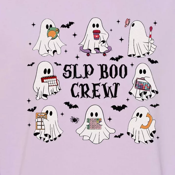 Slp Boo Crew Halloween Ghost Speech Therapy Speech Pathology Garment-Dyed Sweatshirt