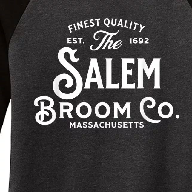 Salem Broom Company Est 1692 Halloween Classic Funny Witch Women's Tri-Blend 3/4-Sleeve Raglan Shirt