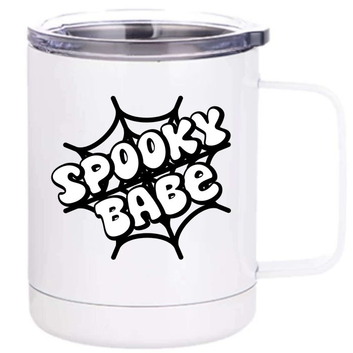 Spooky Babe Cute Halloween Party Costume Front & Back 12oz Stainless Steel Tumbler Cup