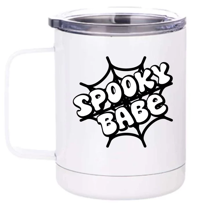 Spooky Babe Cute Halloween Party Costume Front & Back 12oz Stainless Steel Tumbler Cup