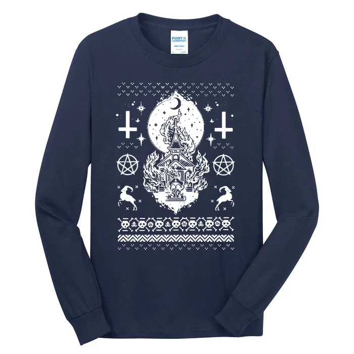 Synagogue Burning Church Christmas Ugly Tall Long Sleeve T-Shirt