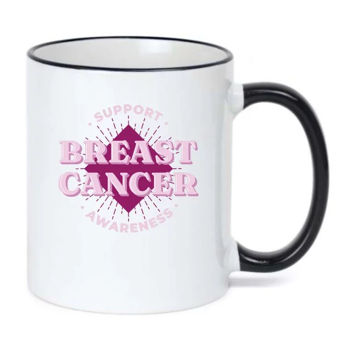 Support Breast Cancer Awareness Black Color Changing Mug