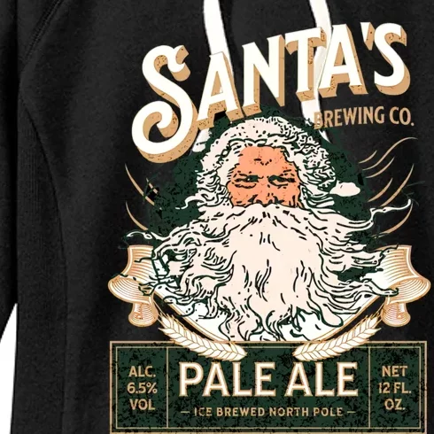 SantaS Brewing Company Pale Ale Fun Christmas Beer Drinking Women's Fleece Hoodie