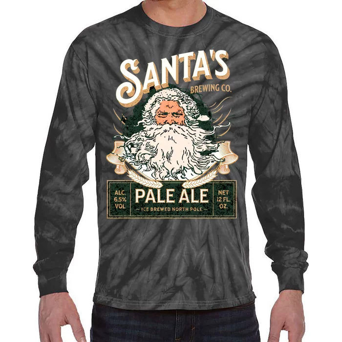 SantaS Brewing Company Pale Ale Fun Christmas Beer Drinking Tie-Dye Long Sleeve Shirt