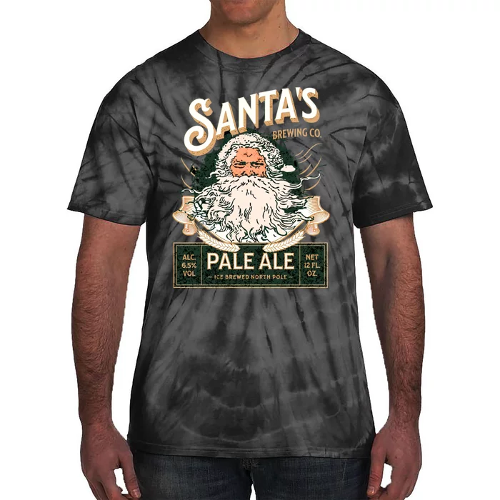 SantaS Brewing Company Pale Ale Fun Christmas Beer Drinking Tie-Dye T-Shirt