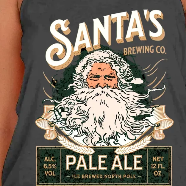 SantaS Brewing Company Pale Ale Fun Christmas Beer Drinking Women's Knotted Racerback Tank