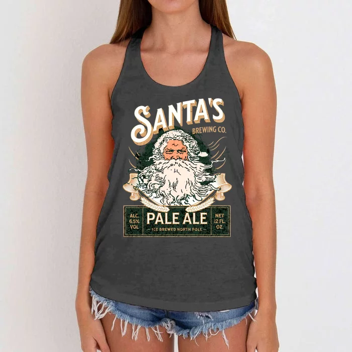 SantaS Brewing Company Pale Ale Fun Christmas Beer Drinking Women's Knotted Racerback Tank