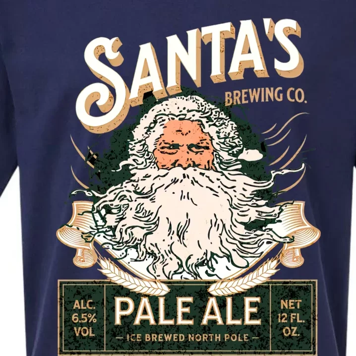 SantaS Brewing Company Pale Ale Fun Christmas Beer Drinking Sueded Cloud Jersey T-Shirt