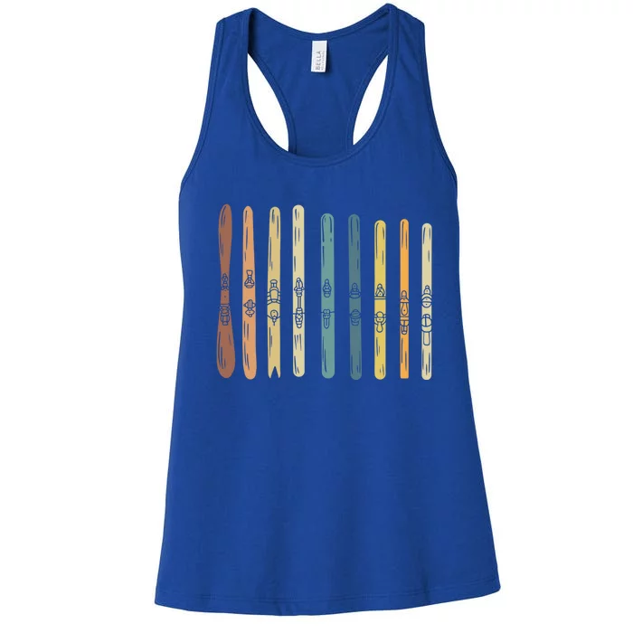 Ski Boards Collection Design Ski Lover Skiing Gift Women's Racerback Tank