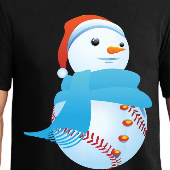 Snow Baseball Christmas Yule Sports Lovers Gift Cool Gift Pajama Set