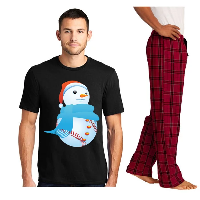 Snow Baseball Christmas Yule Sports Lovers Gift Cool Gift Pajama Set