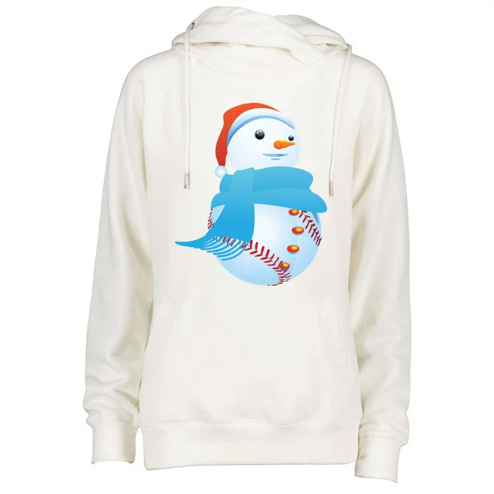 Snow Baseball Christmas Yule Sports Lovers Gift Cool Gift Womens Funnel Neck Pullover Hood