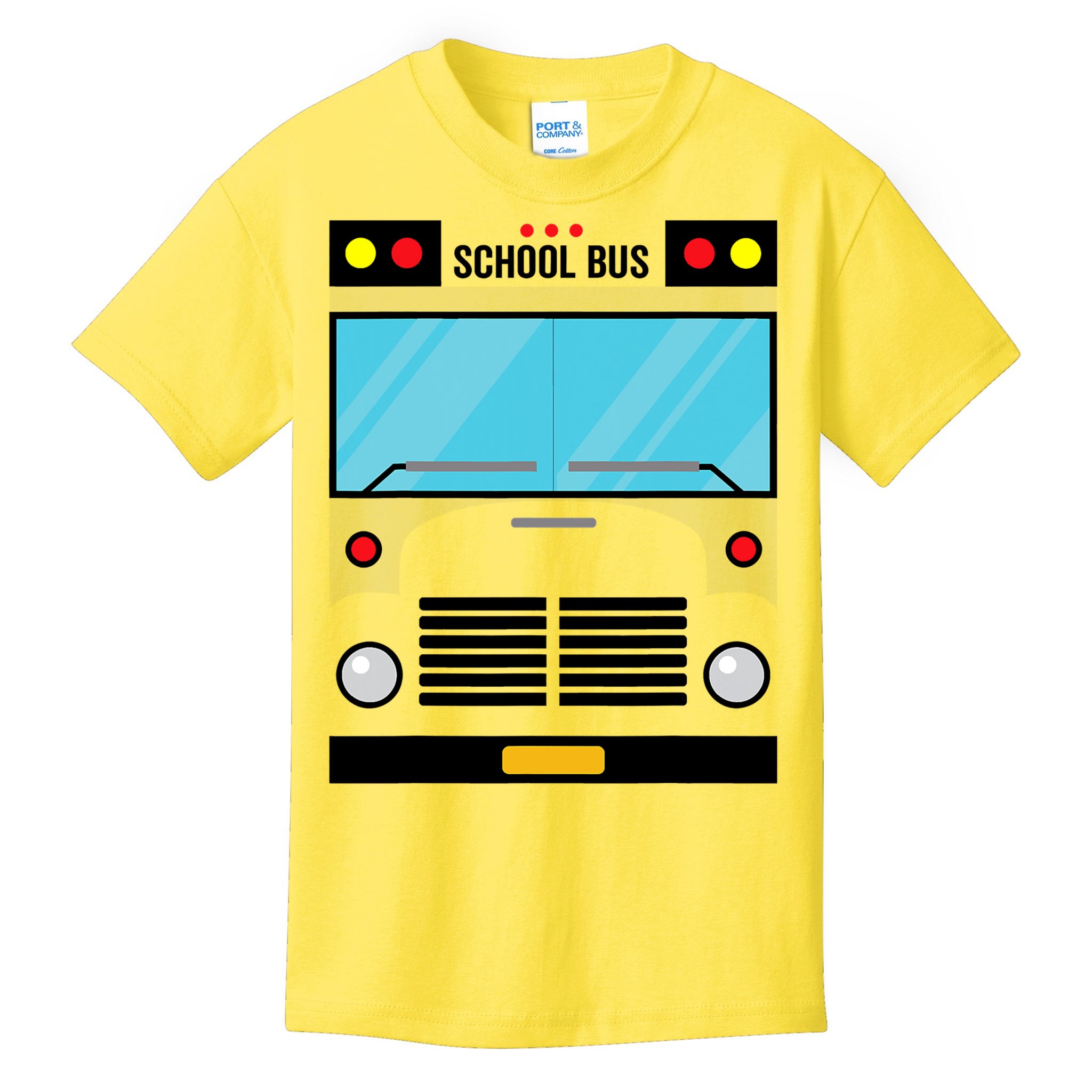 School Bus Costume Simple Halloween Costume Kids T-Shirt | TeeShirtPalace